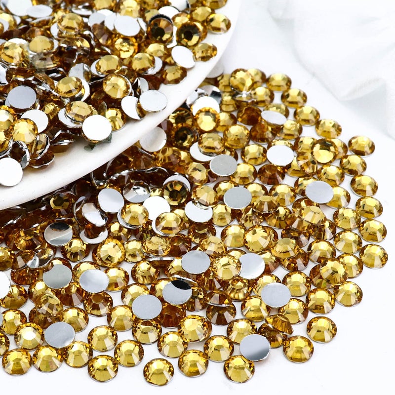 Briskbloom 2000PCS SS20 5mm Resin Flatback Rhinestone, Topaz Flatback Rhinestones for Nails, Tumblers, Mugs, Bottles, Craft Decoration, Loose Bling Glitter Diamond Stone - Image 1